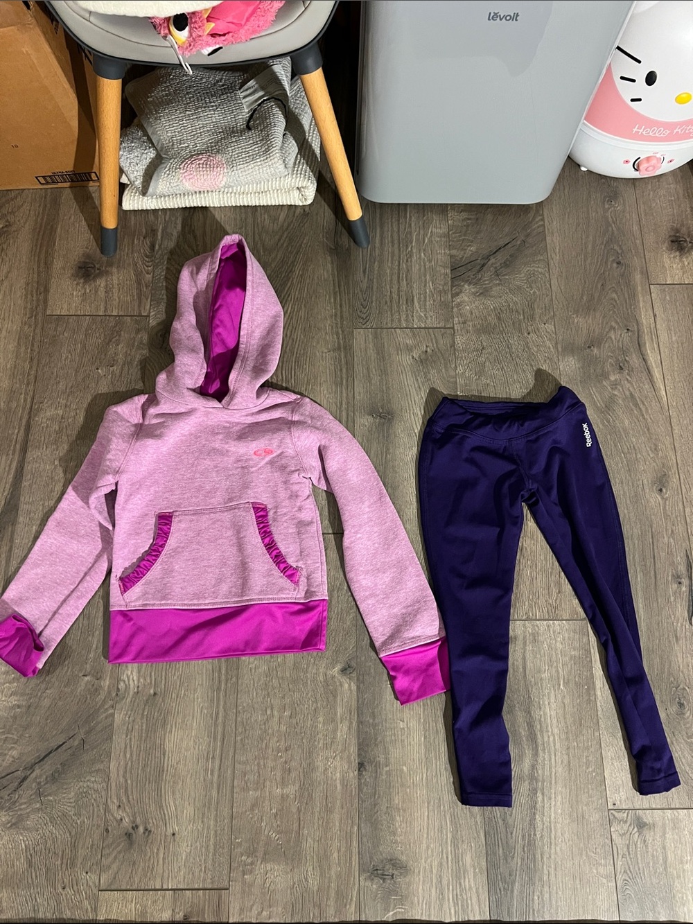 Girls size 4-6 active hooded sweatshirt with legging bundle